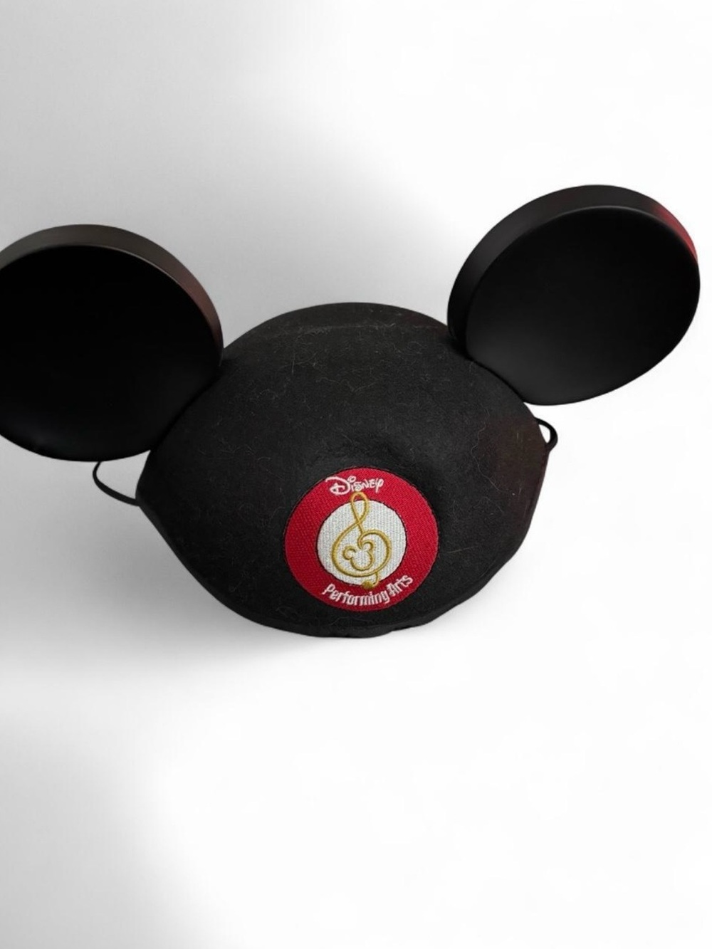 Disney Black Mickey Ear Hat with Red Patch